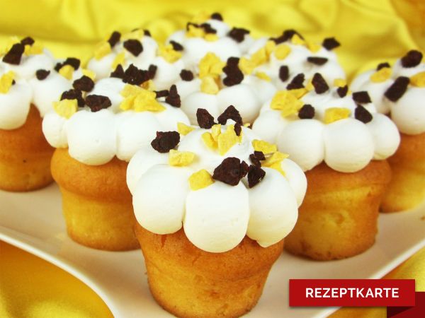 Heidelbeer-Passionsfrucht Cupcakes Rezeptkarte
