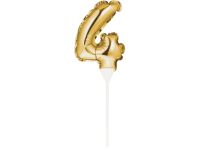 Ballon-Topper Zahl 4, Gold, 13 cm