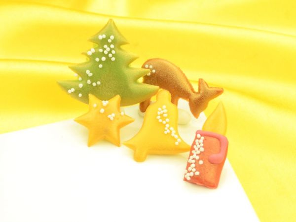 Christmas decorations marzipan set of 5 elements