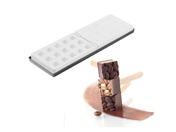 Silikomart Eisformen Mini Kube01 2x2cm inkl. Holzstiele