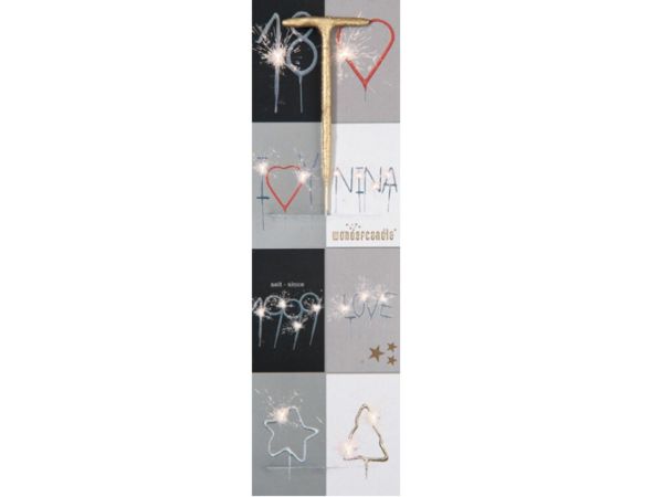 Wunderkerze T, Gold, 18 cm