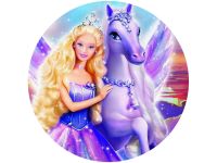 Fondant Paper Barbie and the Magic of Pegasus, round 20cm