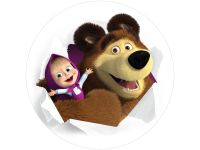 Fondant Paper Masha and the bear, round 20cm