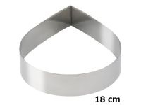 Tortenring Tropfen, 18 cm, Edelstahl