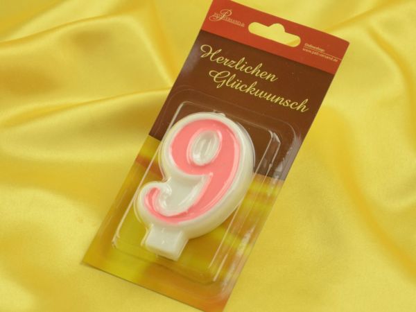 Number candle rose 9
