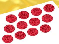 Cupcake buttons plants red 12 pieces