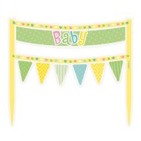 Torten Dekoration Baby Shower 15x20 cm, pastell