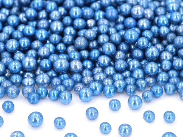 Soft sugar pearls metallic blue 5mm 60g