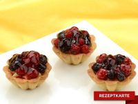 Vanillecreme-Tartelettes mit Waldfruchttopping Rezeptkarte
