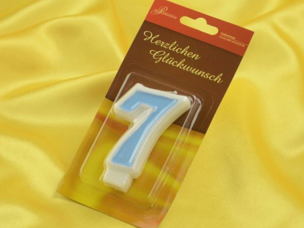 Number candle blue 7