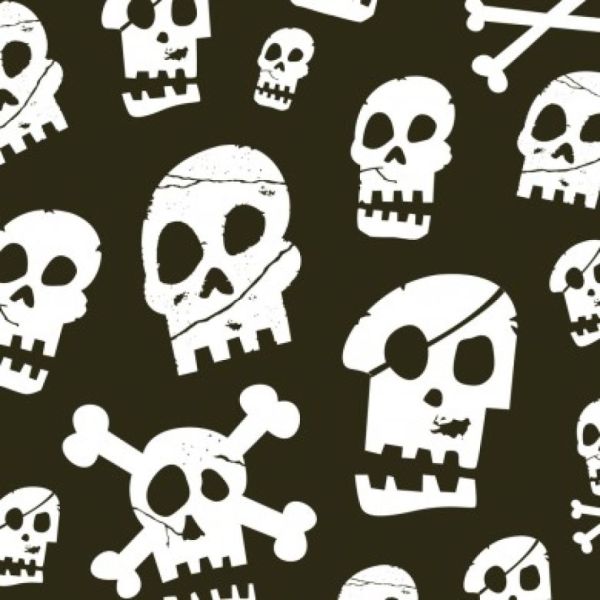 Grußkarte mit Umschlag Totenkopf