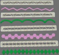 FMM Ausstecher für Fondant & Blütenpaste nr. 5, Dekorrand-Set, 4er