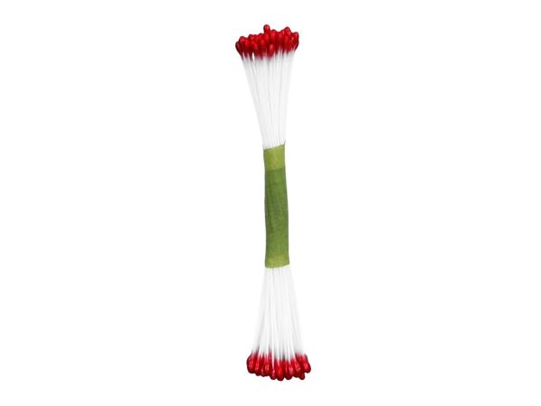 JEM flower stamens - red glossy - medium - 50 pieces