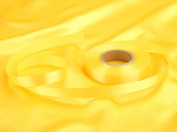 Satin ribbon pastel yellow 14mm; 30m