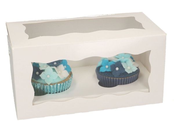 Cupcake box for 2 cupcakes white