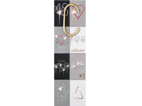 Wunderkerze C, Gold, 18 cm