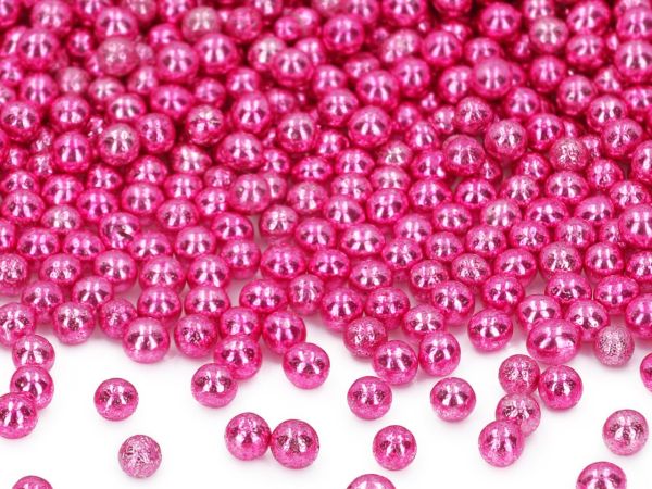 Weiche Zuckerperlen metallic pink 5mm 60g