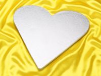 Cake Board heart 35cm silver 5 pieces