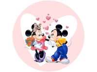 Tortenaufleger Mickey und Minnie Maus Love, rund 20cm