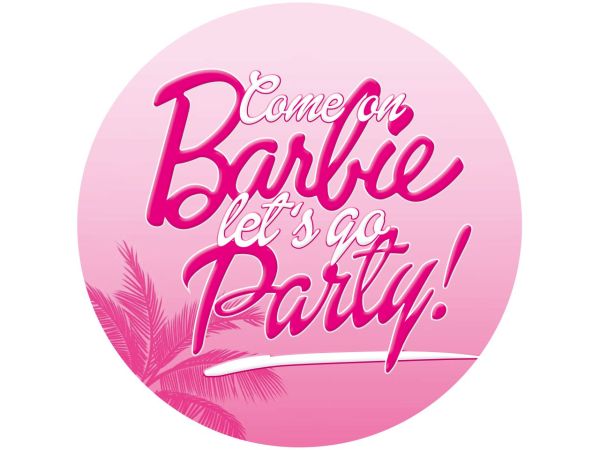 Tortenaufleger Barbie Beach - let&#039;s go Party, rund 20cm