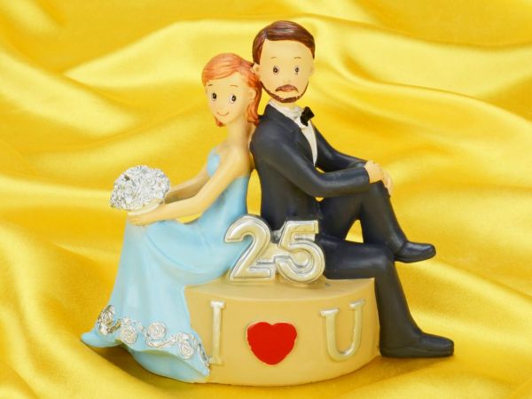 Cake Topper Silver Wedding Anniversary