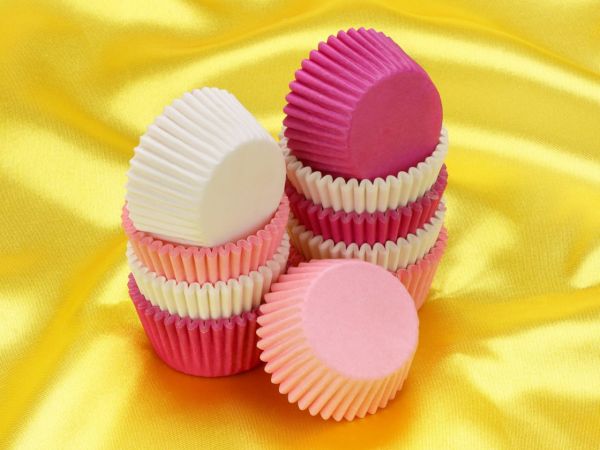 Mini muffin cups, 200 pieces, pink