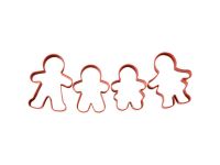 Plätzchen Ausstecher Set Lebkuchenmann Familie, 4er Set,