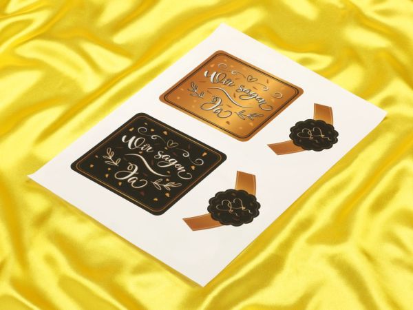 Fondant Paper Champagne Bottle Labels Wir sagen ja