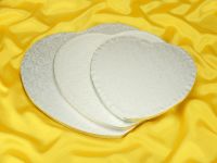 Cake Board heart 25cm silver 5 pieces