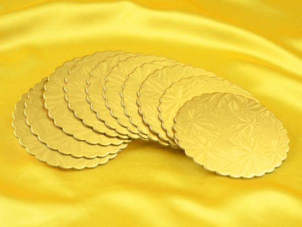 Cake Board 10cm gold 10 pieces