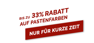 <b>bis zu 35% Rabatt auf unsere Pastenfarben</b><br>Nur für kurze Zeit. Jetzt schnell zugreifen!