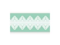 Pavoni Magic Decor Essbare Spitze Silikon-Matte 40x9 cm, Blumen-Bordüre, oval