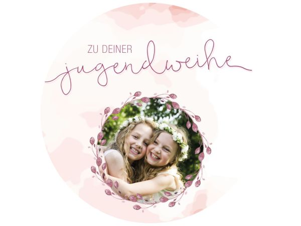 Fondant Paper youth consecration pink, round 20cm