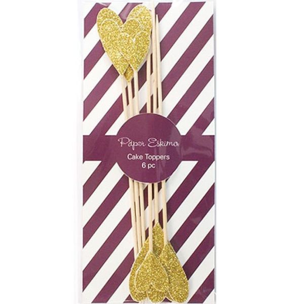 Paper Eskimo Picker Set Herz, 6 Stk. gold