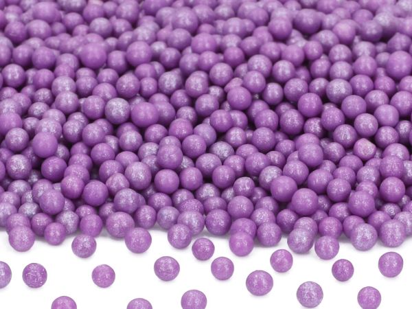 Weiche Zuckerperlen purple glimmer 200g