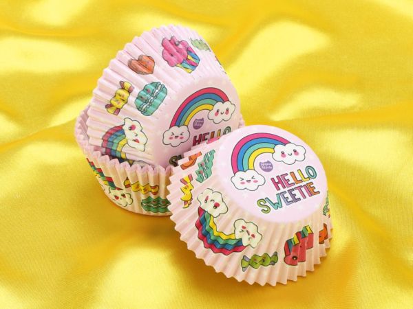 Muffin cups Rainbow pink 48 pieces