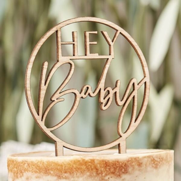 Tortentopper aus Holz Hey Baby
