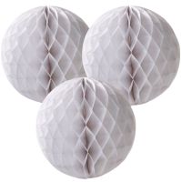 Wabenbälle, 20 bis 30 cm, weiß, 3 Stk.