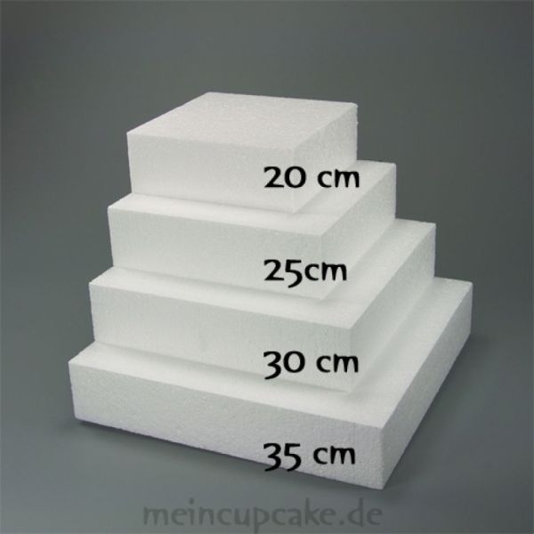 Torten Dummy quadrat, 10cm h, 25x25 cm