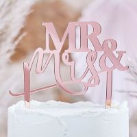 Tortendeko Mr & Mrs aus Acryl, 15 cm