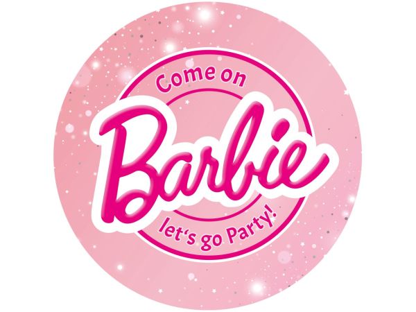 Tortenaufleger Barbie Glitter - let&#039;s go Party, rund 20cm