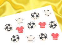 Zuckerdekor Fußbälle & Trikots 25mm 12 Stück