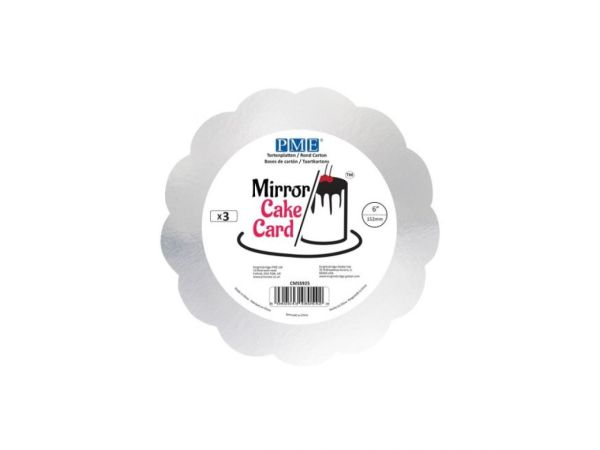 Tortenscheiben 15cm Silber, gewellt, 3 Stk.