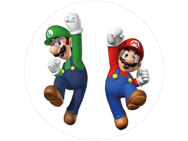 Fondant Paper Super Mario Luigi and Mario, round 20cm