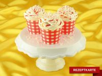 Spaghetti-Eis-Cupcakes Rezeptkarte