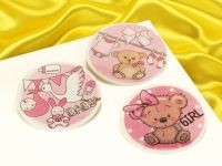 Decoration sheet Baby Girl pink 12 pieces