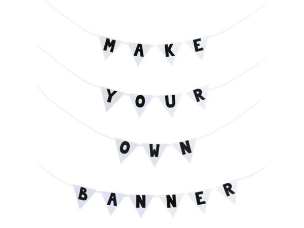 DIY Girlanden-Set, Schwarz-Weiß, 6 Meter