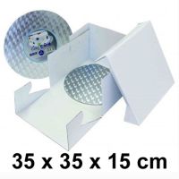 Tortenkarton inkl. Cake Board, 35x35x15 cm
