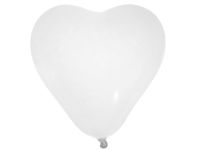 Herzluftballons Weiß, 8 Stück, 25 cm