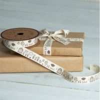 Ribbon Band, Vogel und Blume, 1,5 cm, 5 Meter lang